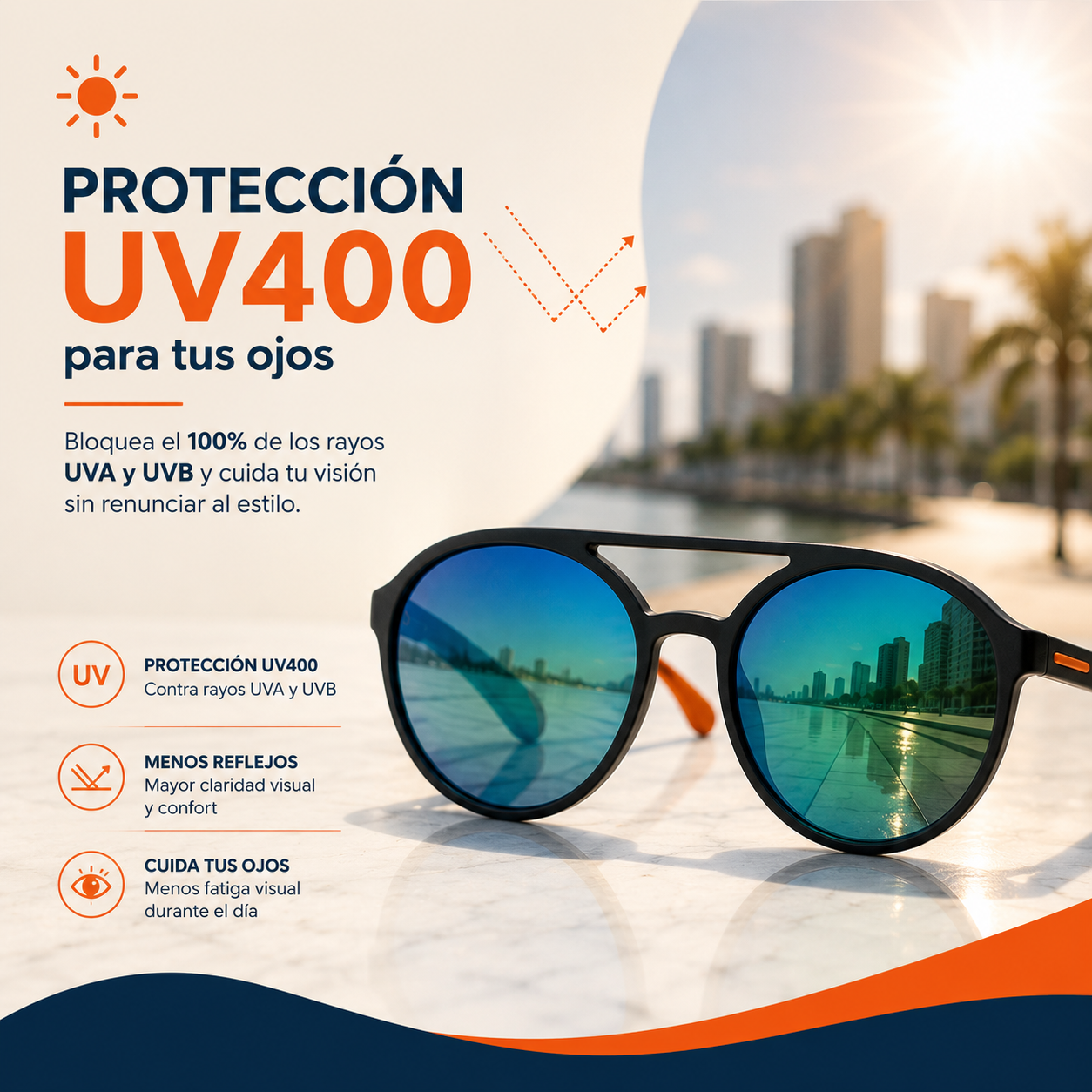 Gafas UV400 — Menos Reflejos, Más Comodidad Durante El Día.
