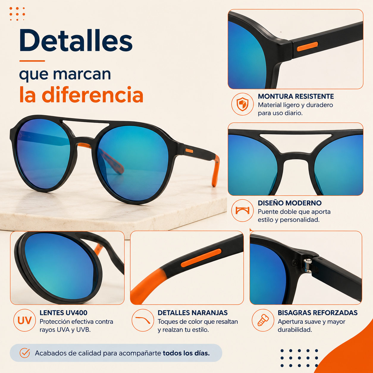 Gafas UV400 — Menos Reflejos, Más Comodidad Durante El Día.