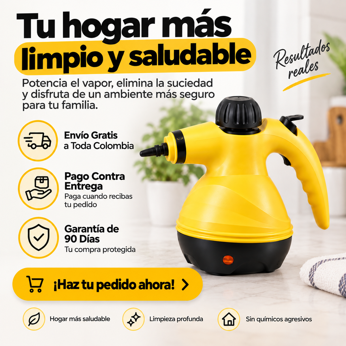 Limpiador a Vapor Clean Pro — Elimina la Suciedad Difícil con Vapor Caliente